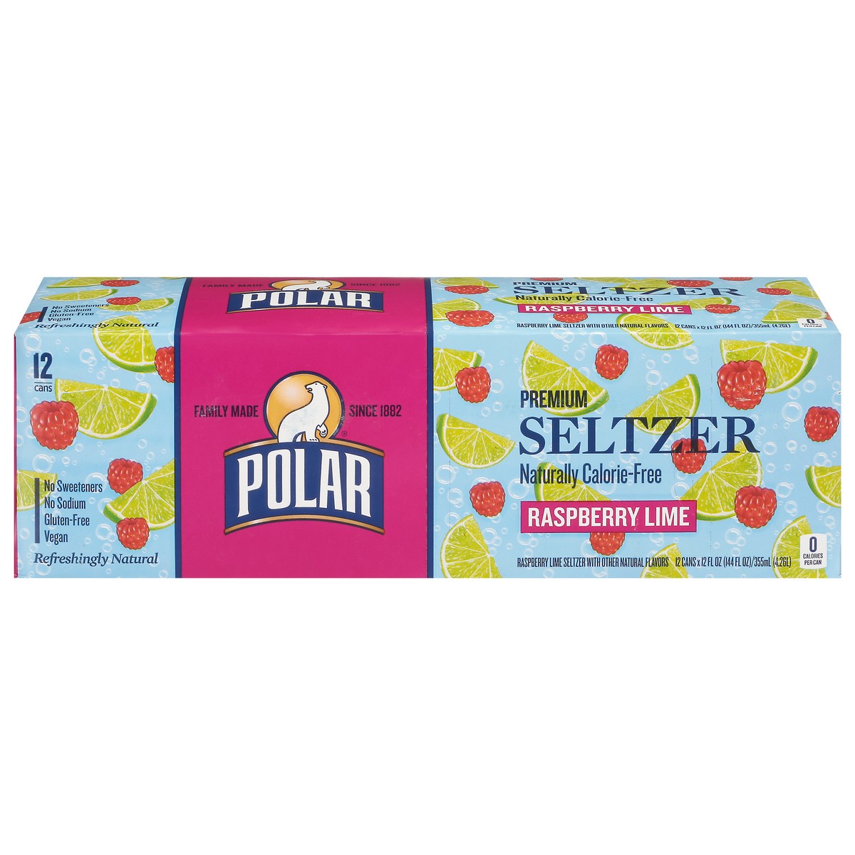 slide 1 of 11, Polar Raspberry Lime Seltzer, 12 ct; 12 fl oz