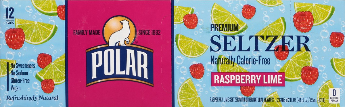 slide 9 of 11, Polar Raspberry Lime Seltzer, 12 ct; 12 fl oz