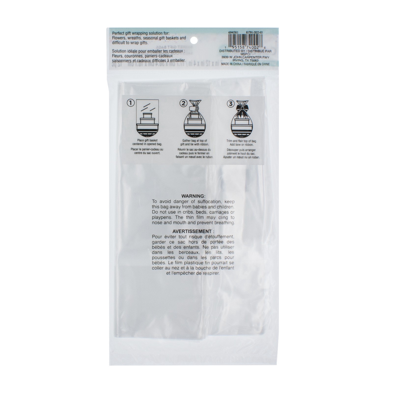 slide 3 of 4, Extra Small Clear Basket Gift Bags By Celebrate It, 12ct., 12 ct