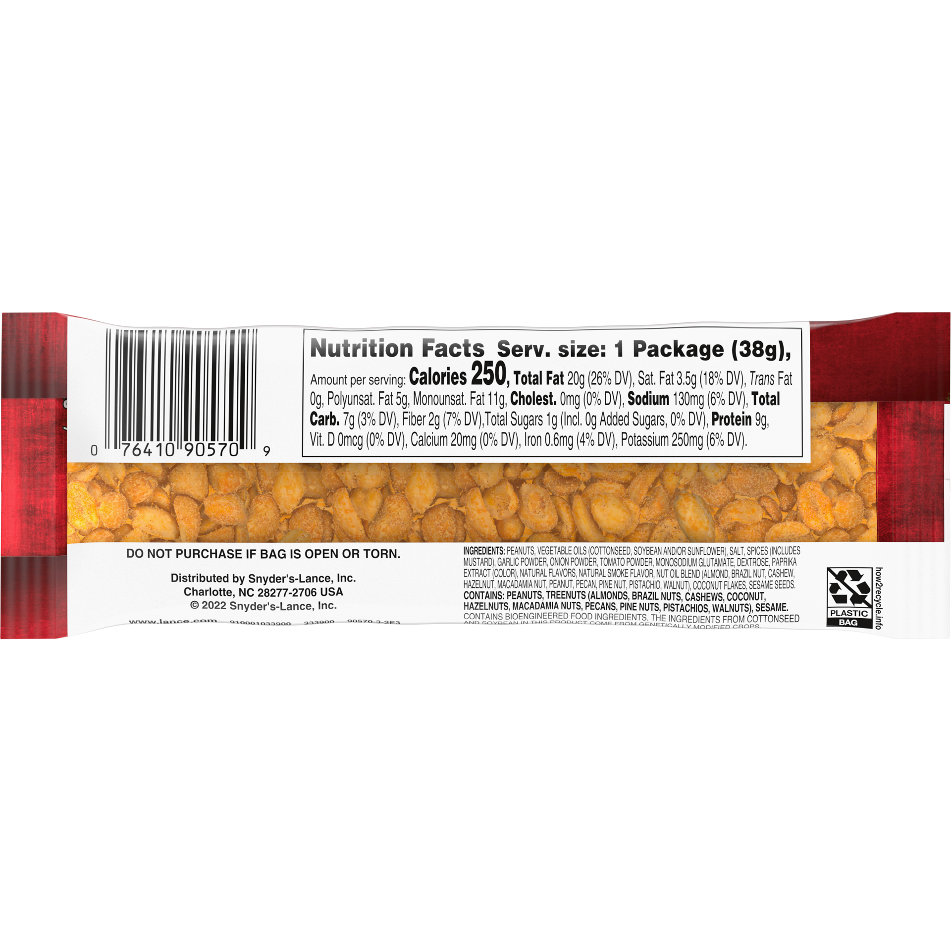 slide 2 of 5, Lance Hot and Spicy Peanuts, 1.370 oz