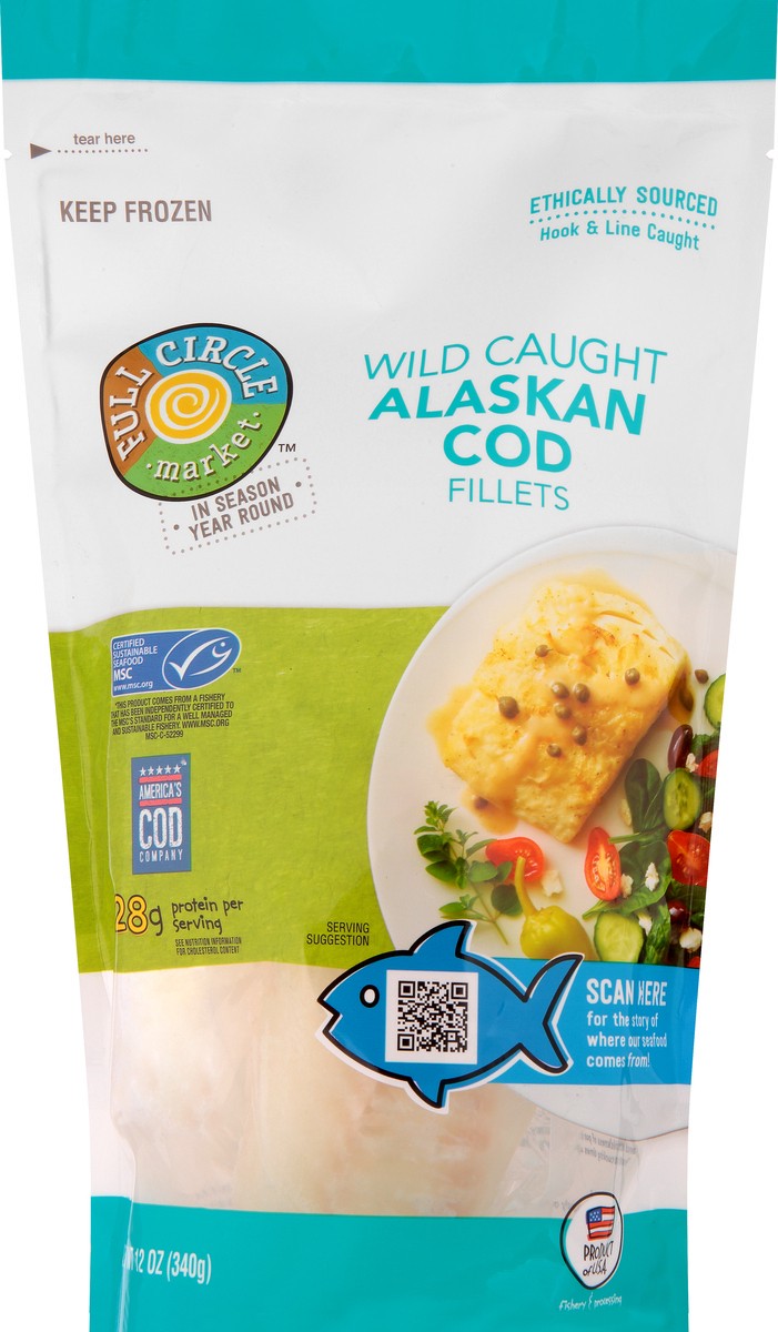 slide 1 of 14, Full Circle Market Alaskan Cod Fillets 12 oz, 12 oz