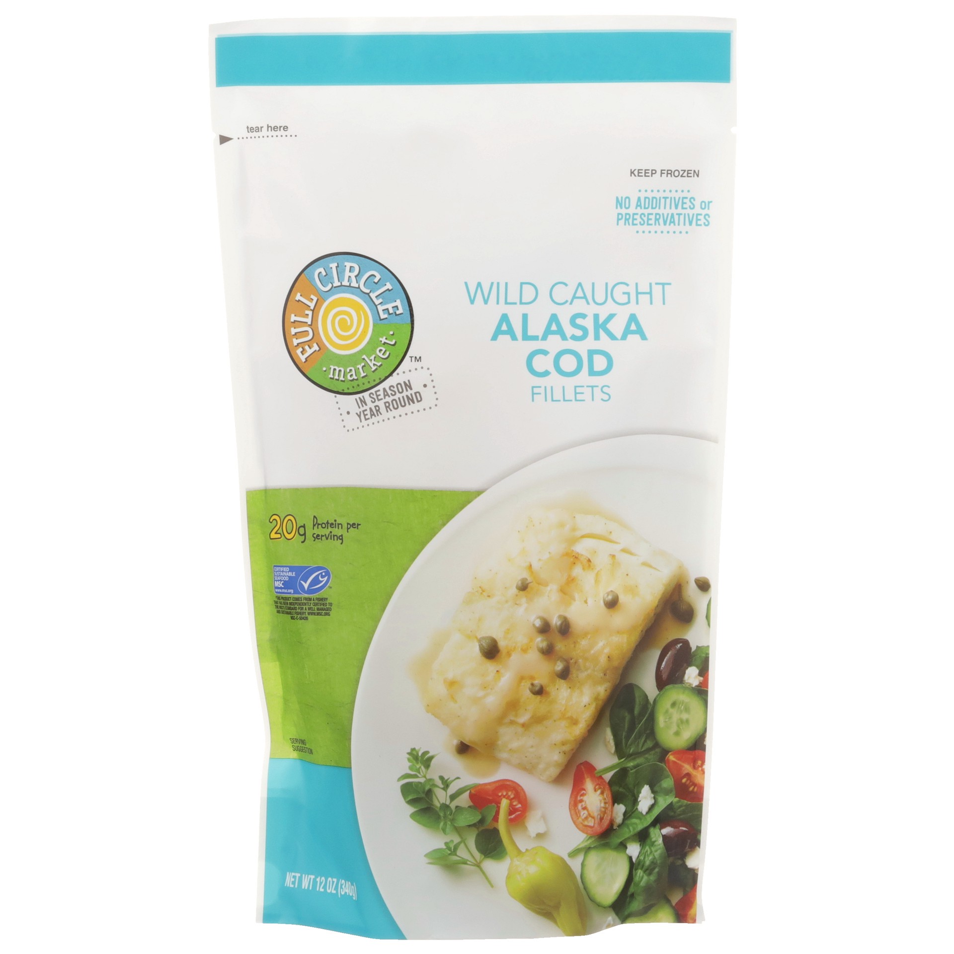 slide 1 of 6, Full Circle Market Alaskan Cod Fillets 12 oz, 12 oz