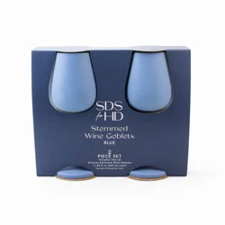 HD Designs Silicone Stemmed Goblets - Blue