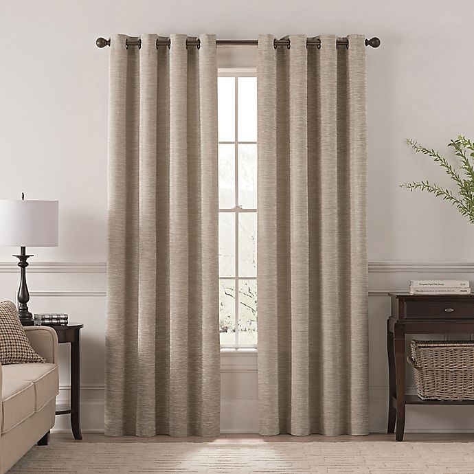 slide 1 of 1, Chantal Grommet Room Darkening Window Curtain Panel - Linen, 63 in