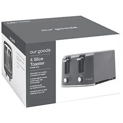 our goods 4 Slice Toaster - Pebble Gray