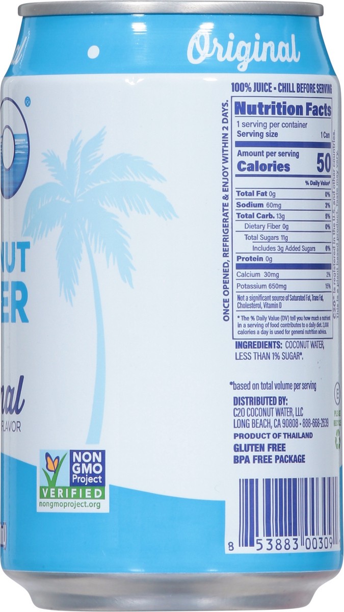 slide 8 of 9, C2O Pure Coconut Water Can 10.5 Oz, 1 ct