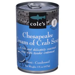 Cole's Semi-Condensed Chesapeake Cream of Crab Soup 15 oz