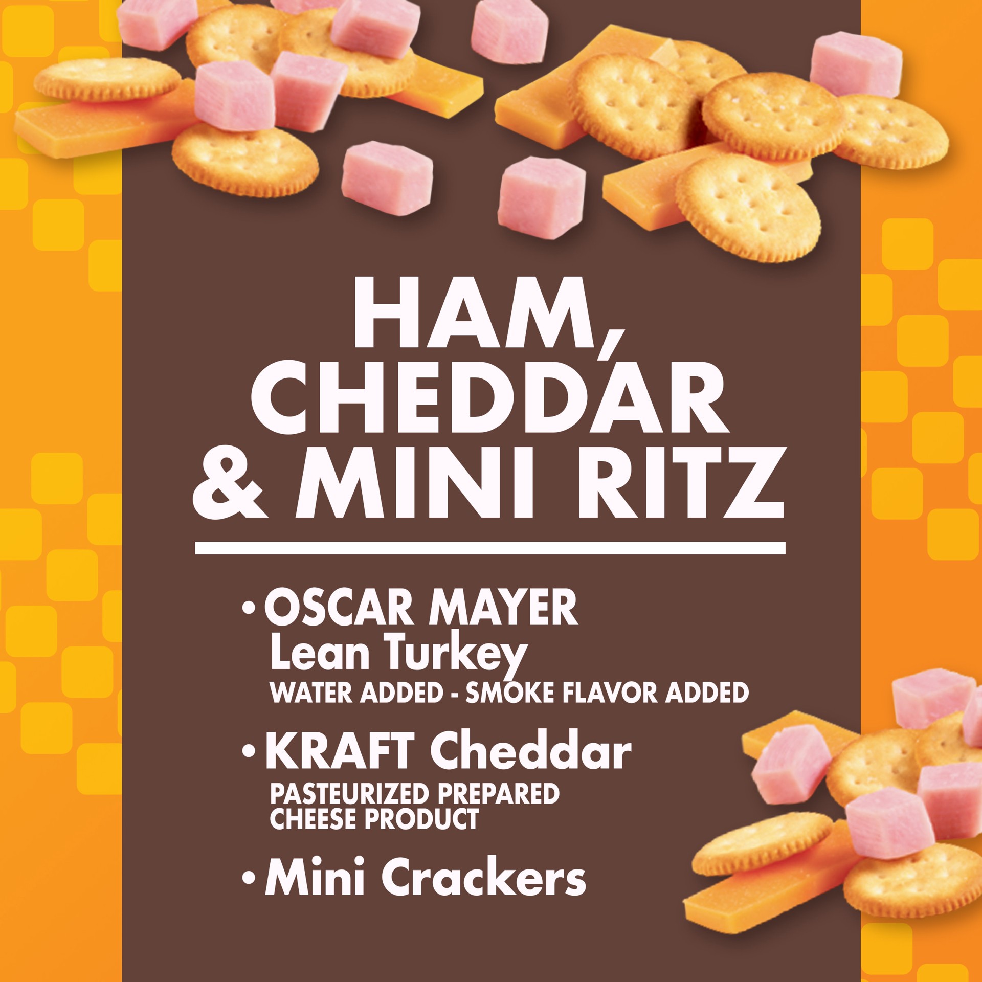 slide 2 of 5, Lunchables Snack Duos Ham and Cheddar Mini Cracker Stackers, 2 ct Tray, 2 ct