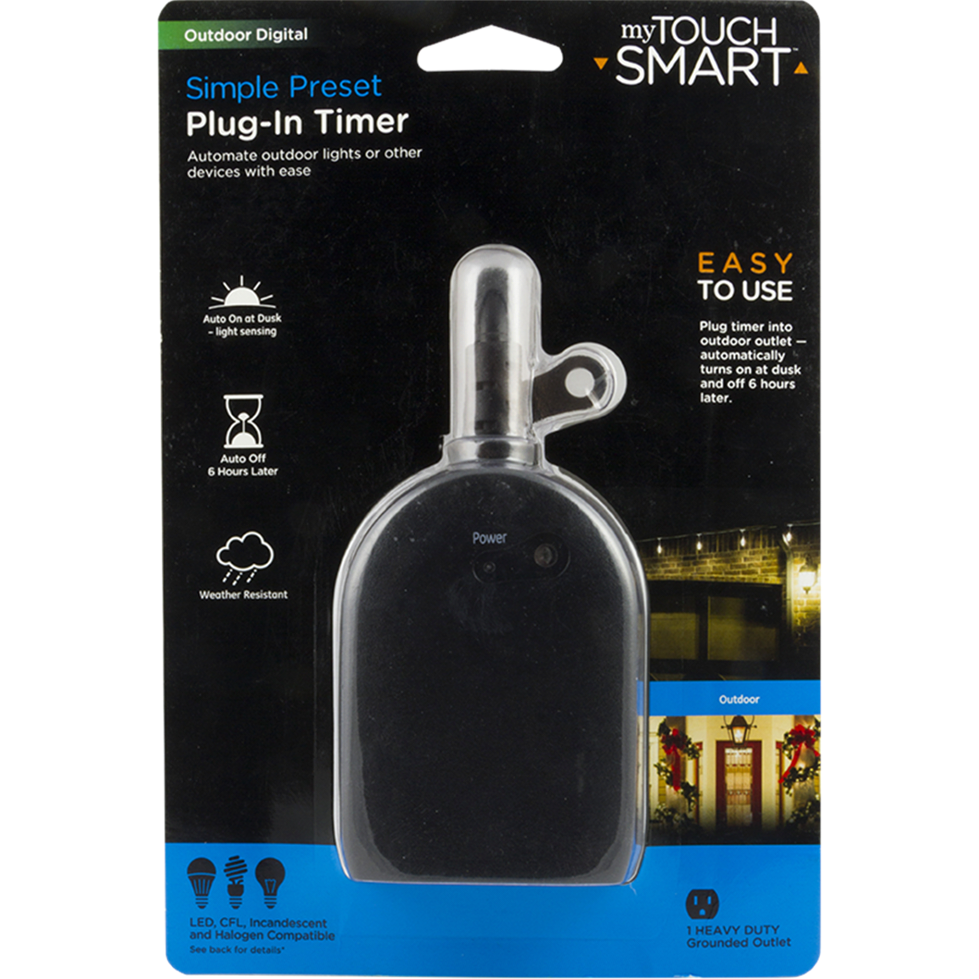 slide 1 of 4, myTouchSmart Outdoor Plug-In Timer, 1 ct