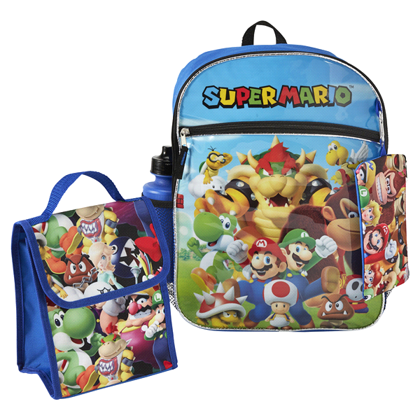 slide 1 of 1, Nintendo Super Mario Brothers Backpack Set., 5 ct