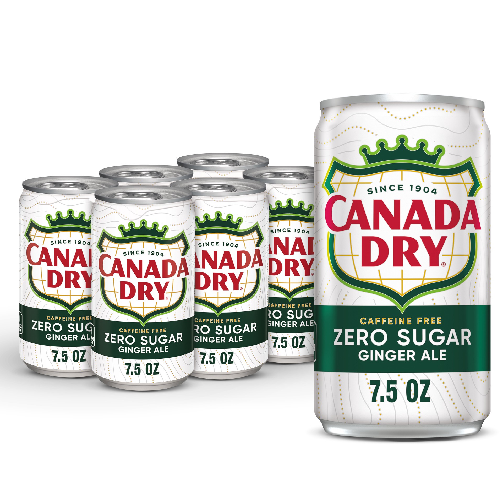 slide 1 of 5, Canada Dry Zero Sugar Ginger Ale Soda, 7.5 fl oz cans, 6 pack, 45 fl oz