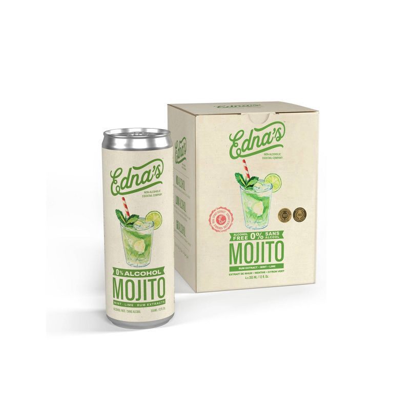 slide 3 of 3, Ednas Cocktails Edna's Non-Alcoholic Mojito - 4pk/12 fl oz Cans, 4 ct; 12 fl oz