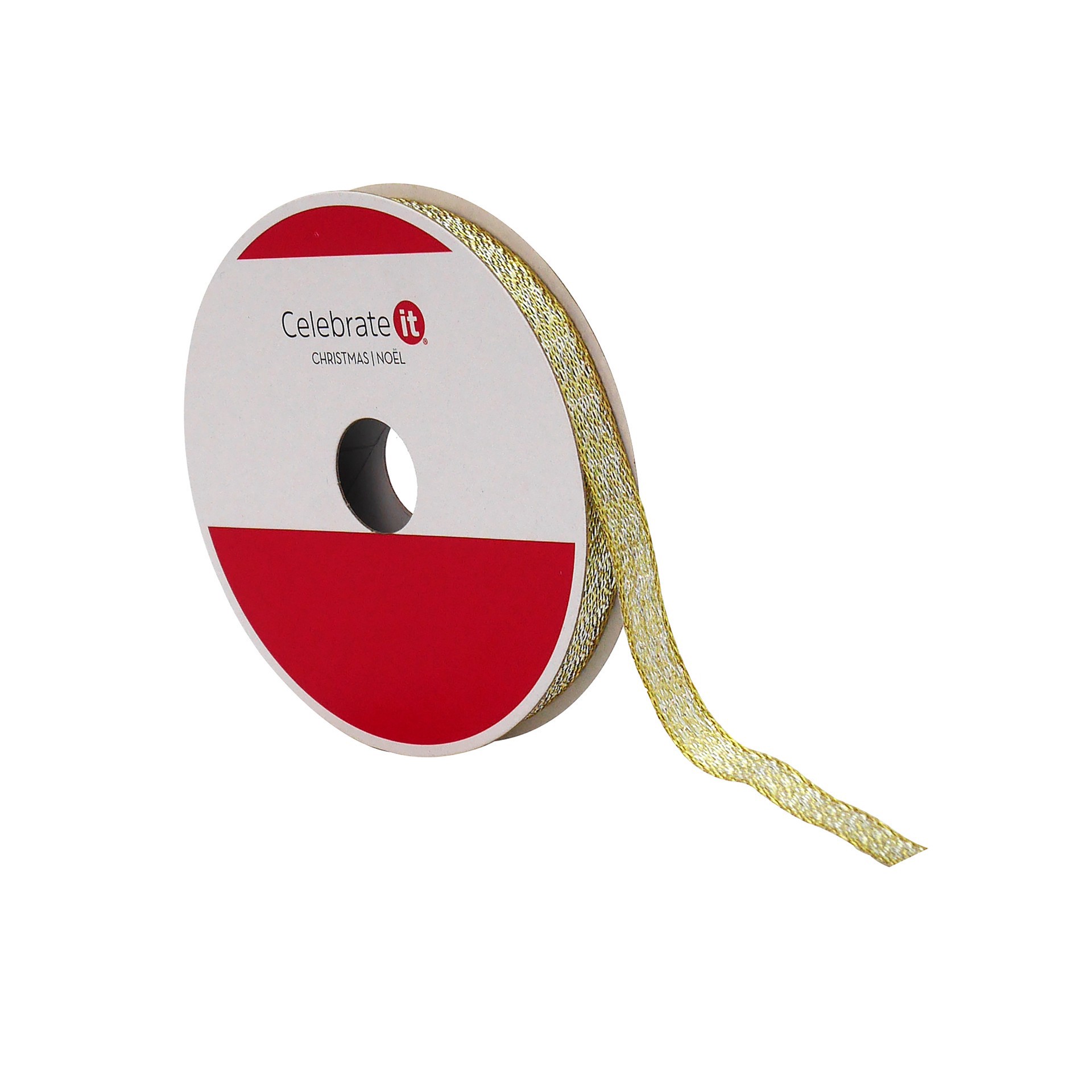 slide 3 of 3, 3/8" X 30ft. Champagne & Cream Metallic Ribbon By Celebrate It, 3/8 in x 30 ft