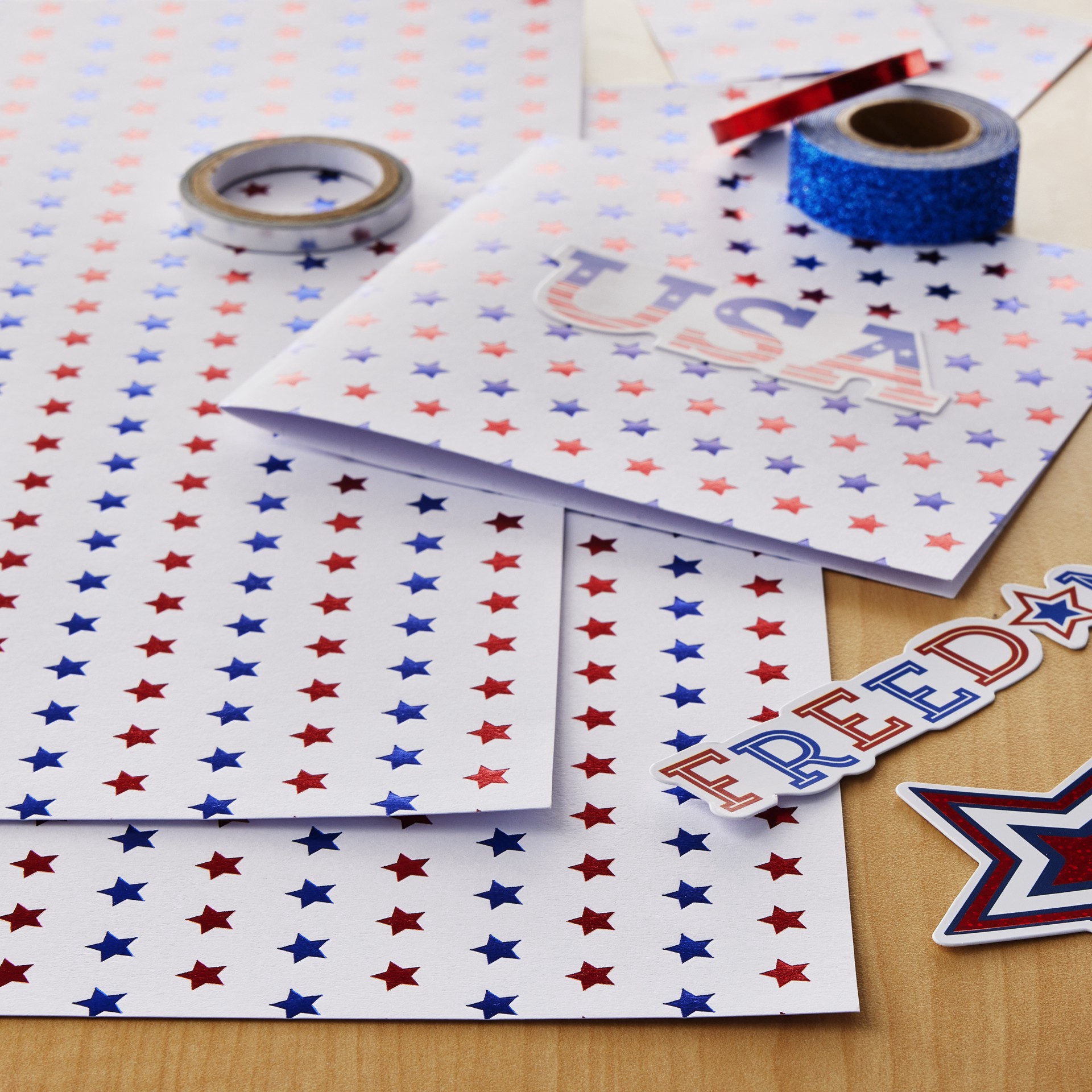 slide 3 of 3, Red & Blue Star Cardstock Paper By Recollections, 12" X 12", 12 in x 12 in