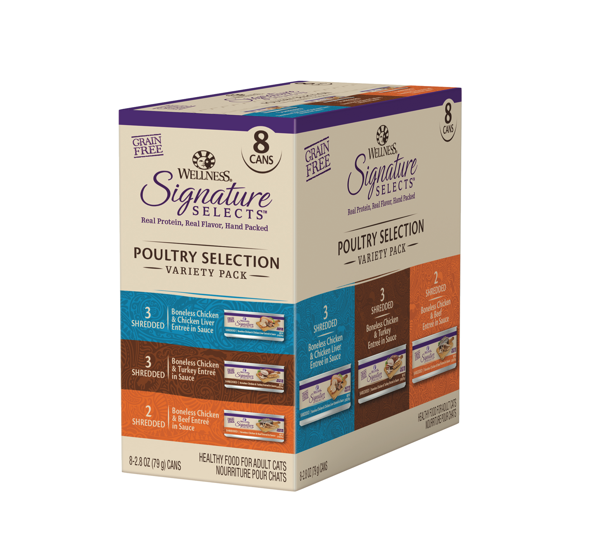 slide 1 of 5, Wellness Signature Selects Poultry Wet Cat Food Variety Pack, 1 ct