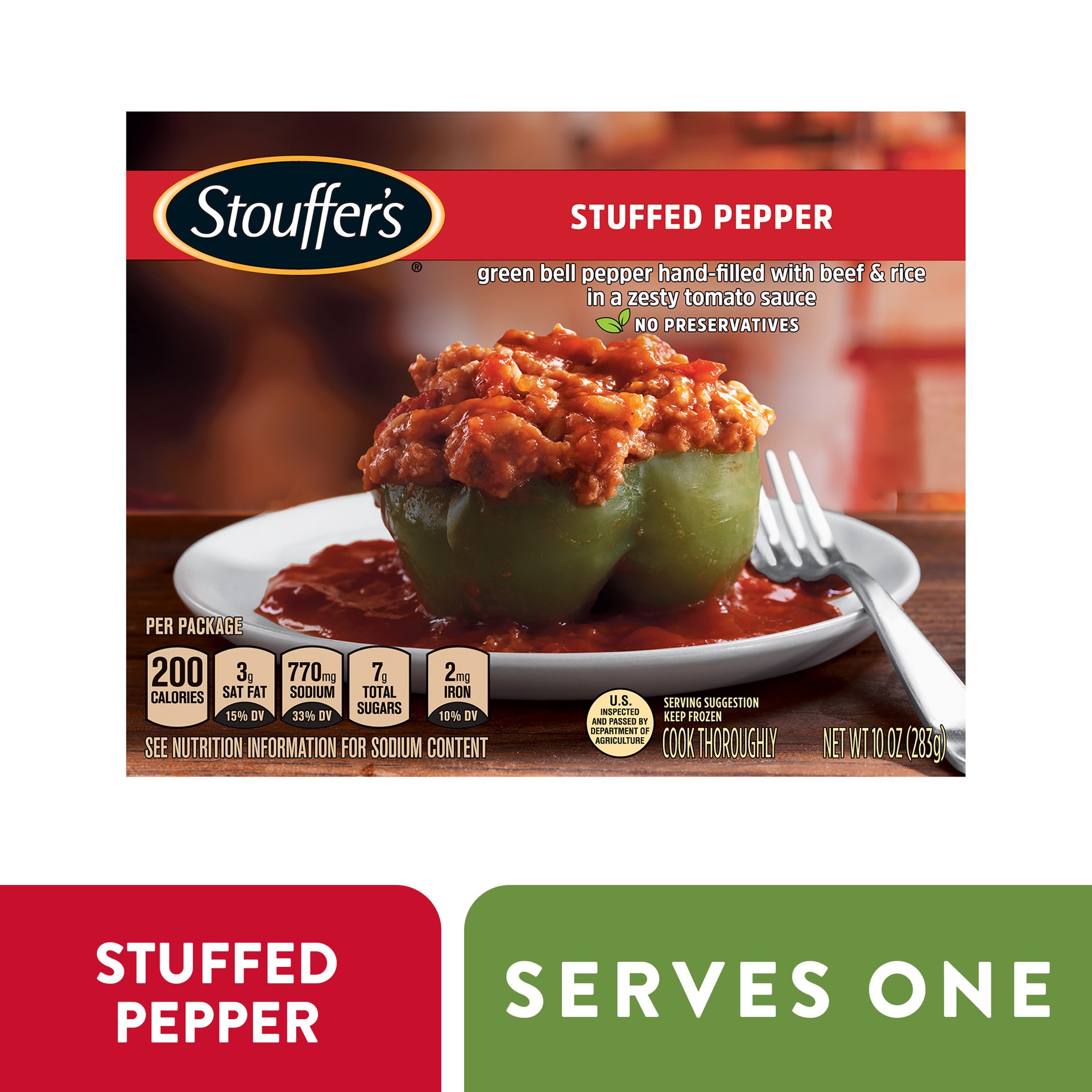 slide 1 of 6, Stouffer's Stuffed Pepper Frozen Dinner, 