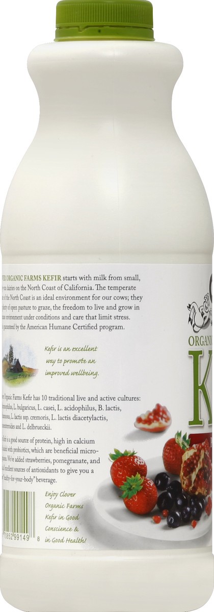 slide 3 of 4, Clover Sonoma Kefir Yogurt Pomegranate Acai & Strawberry, 32 oz