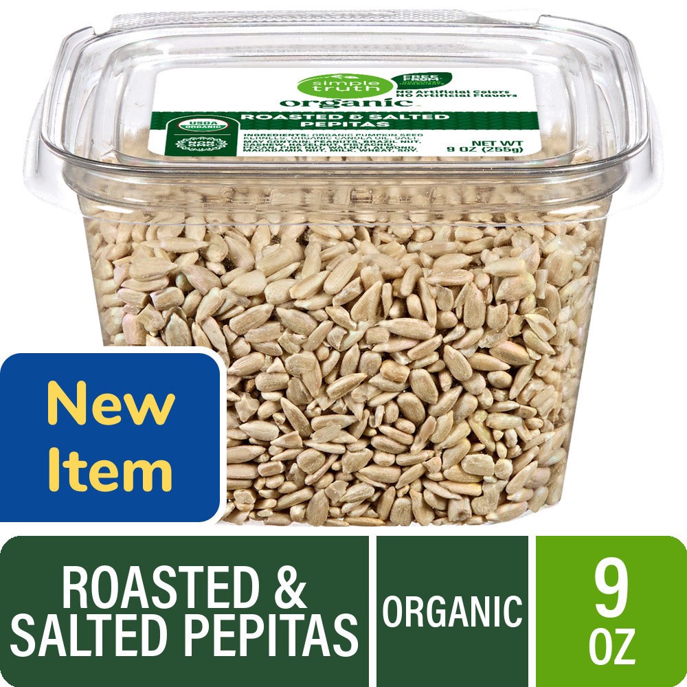 slide 1 of 1, Simple Truth Organic® Roasted and Salted Pepitas, 9 oz, 9 oz