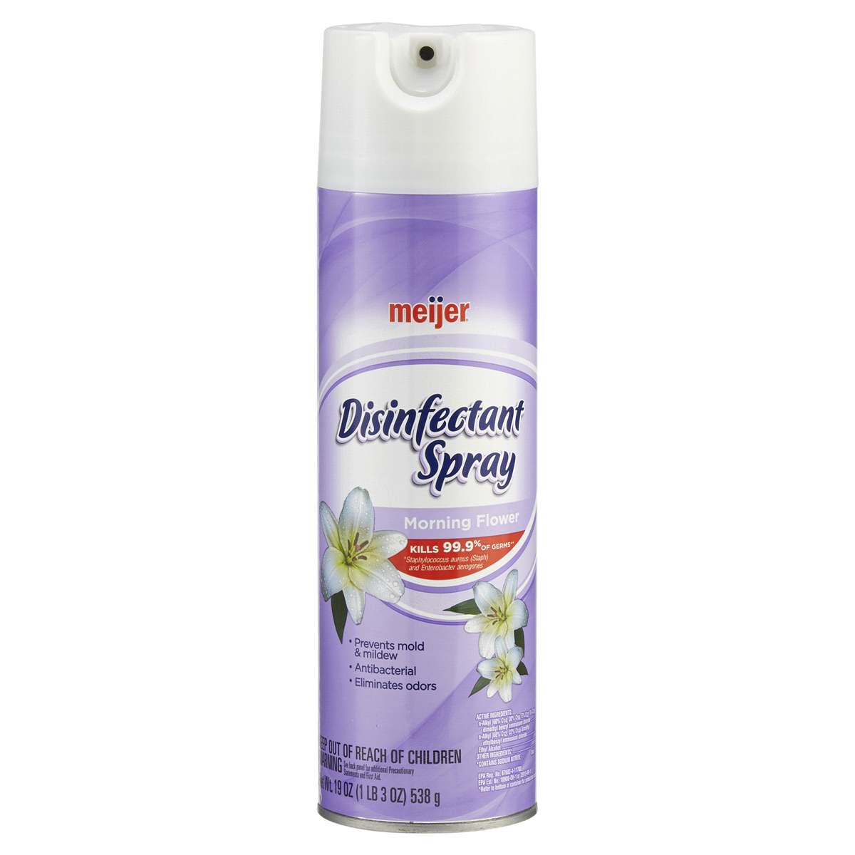 slide 1 of 3, Meijer Disinfectant Spray Morning Flower, 19 oz