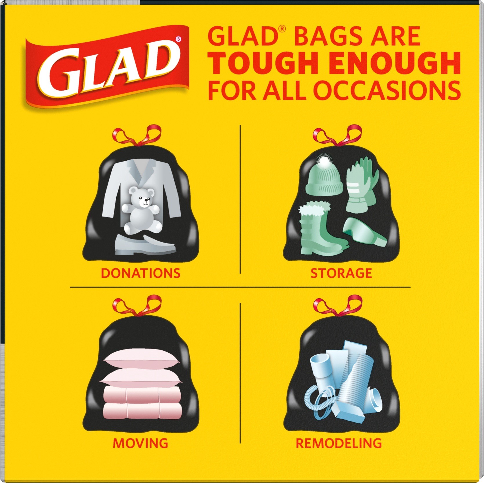 slide 3 of 5, Glad 30 Gallon Large Multipurpose Drawstring Trash Bags 28 ea, 28 ct