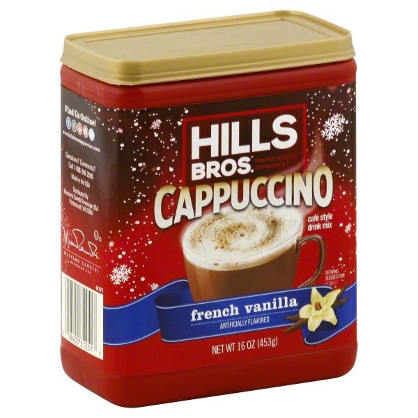 slide 1 of 9, Hills Bros. Cappuccino Cafe Style French Vanilla Drink Mix 16 oz, 16 oz