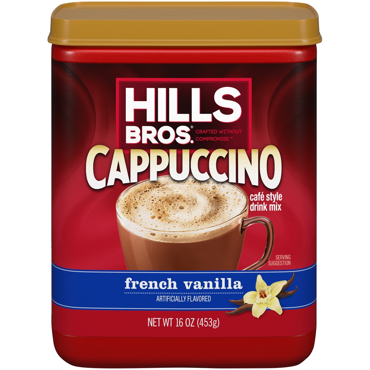 slide 1 of 8, Hills Bros. French Vanilla Cappuccino Cafe Style Drink Mix, 16 oz