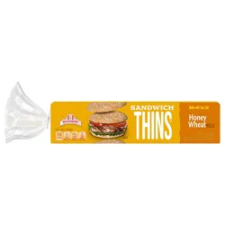 Brownberry Honey Wheat Sandwich Thins, 6 Rolls, 12 oz