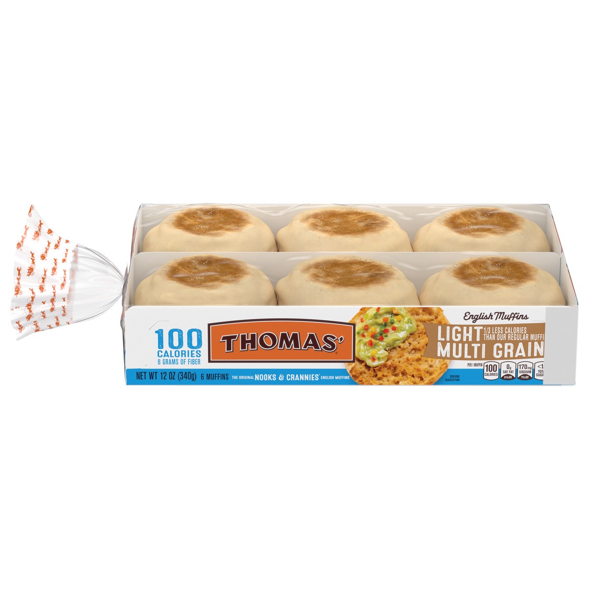 slide 1 of 13, Thomas' Light Multi-Grain English Muffins, 12 count, 24 oz, 12 ct