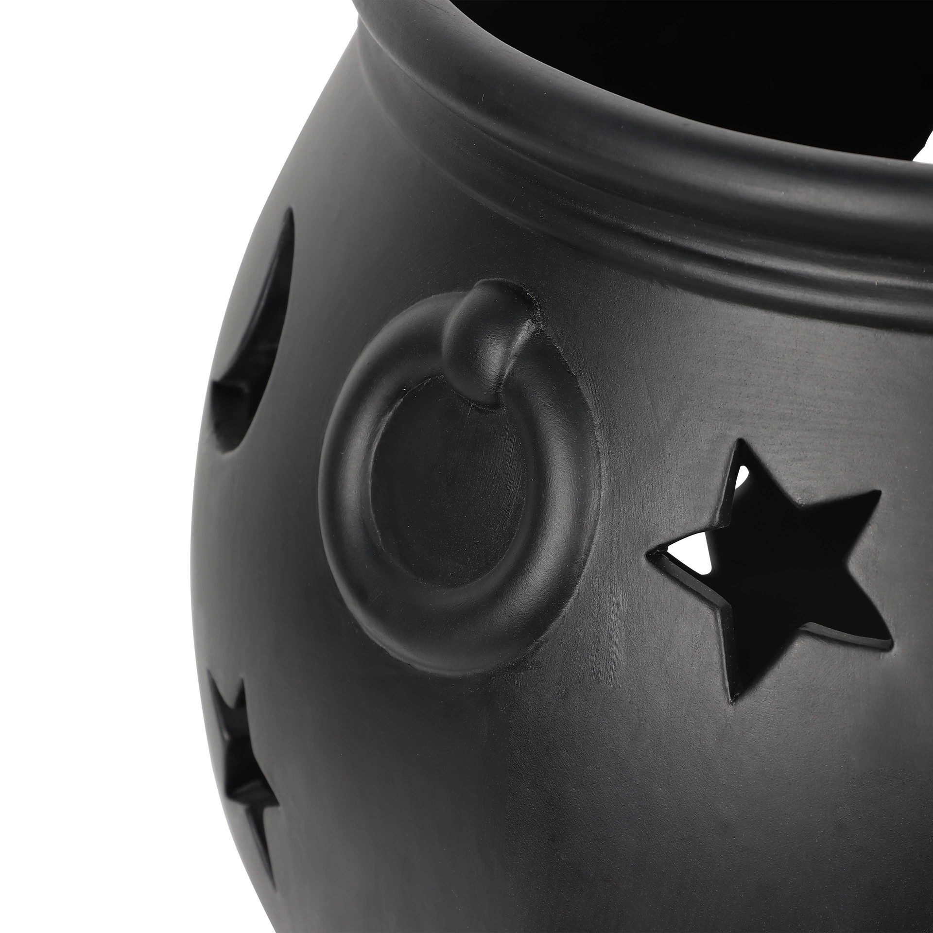 slide 3 of 7, 10.75" Black Moon & Stars Cauldron Ceramic Candle Holder By Ashland, 10.75 in x 10.75 in x 8.75 in