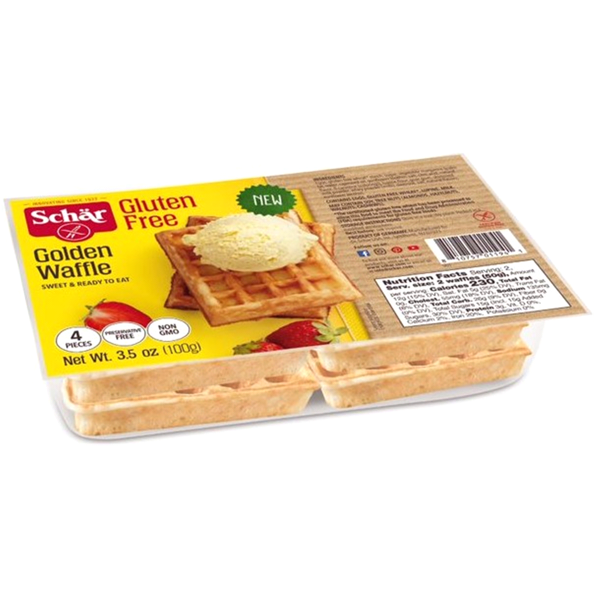 slide 1 of 1, Dr. Schar Gluten Free Golden Waffle, 3.5 oz