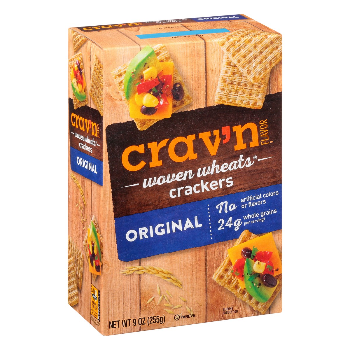 slide 2 of 9, Crav'n Flavor Woven Wheats Original Crackers 9 oz, 9 oz