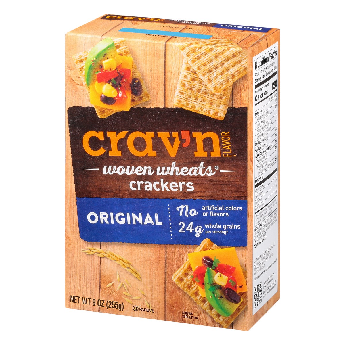 slide 3 of 9, Crav'n Flavor Woven Wheats Original Crackers 9 oz, 9 oz