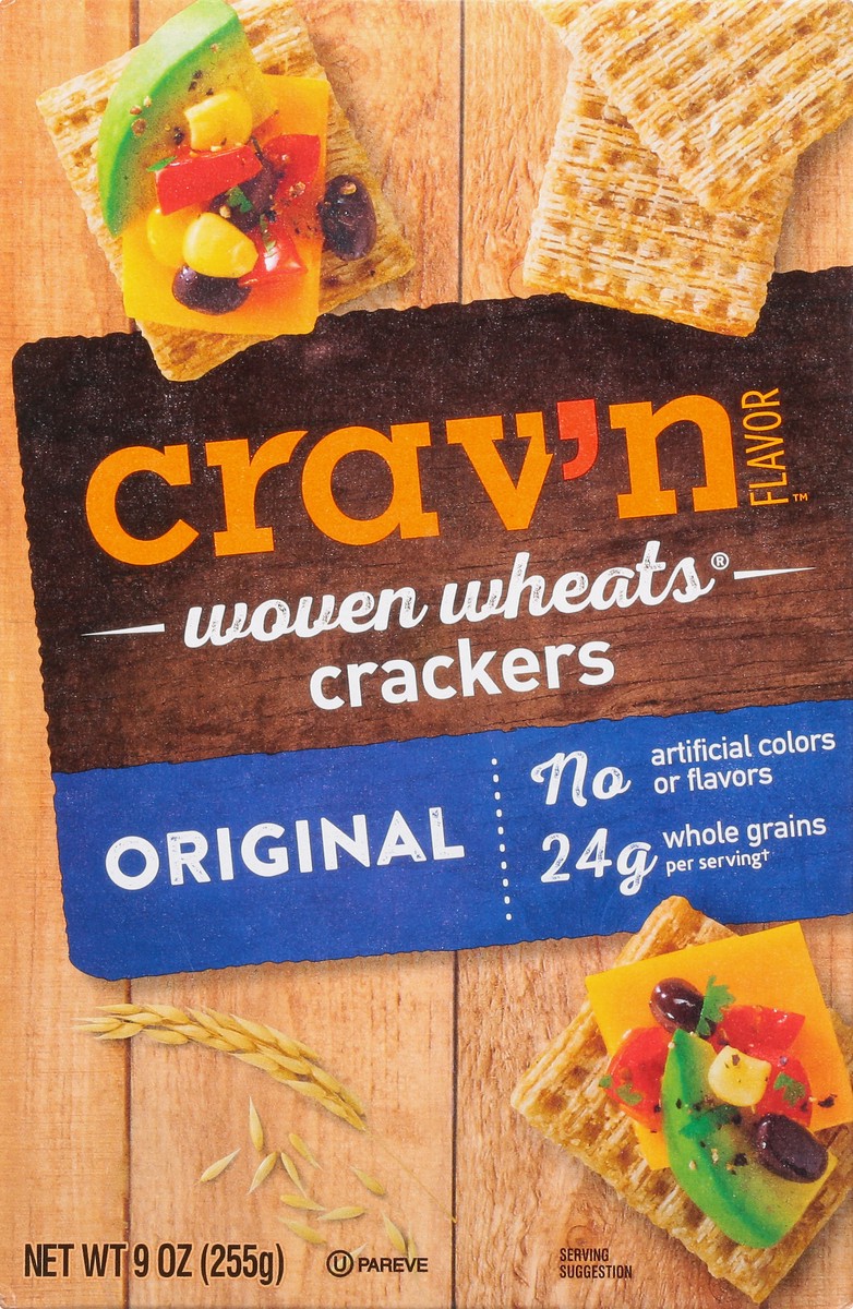 slide 5 of 9, Crav'n Flavor Woven Wheats Original Crackers 9 oz, 9 oz
