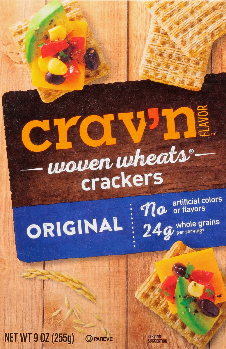 slide 6 of 9, Crav'n Flavor Woven Wheats Original Crackers 9 oz, 9 oz