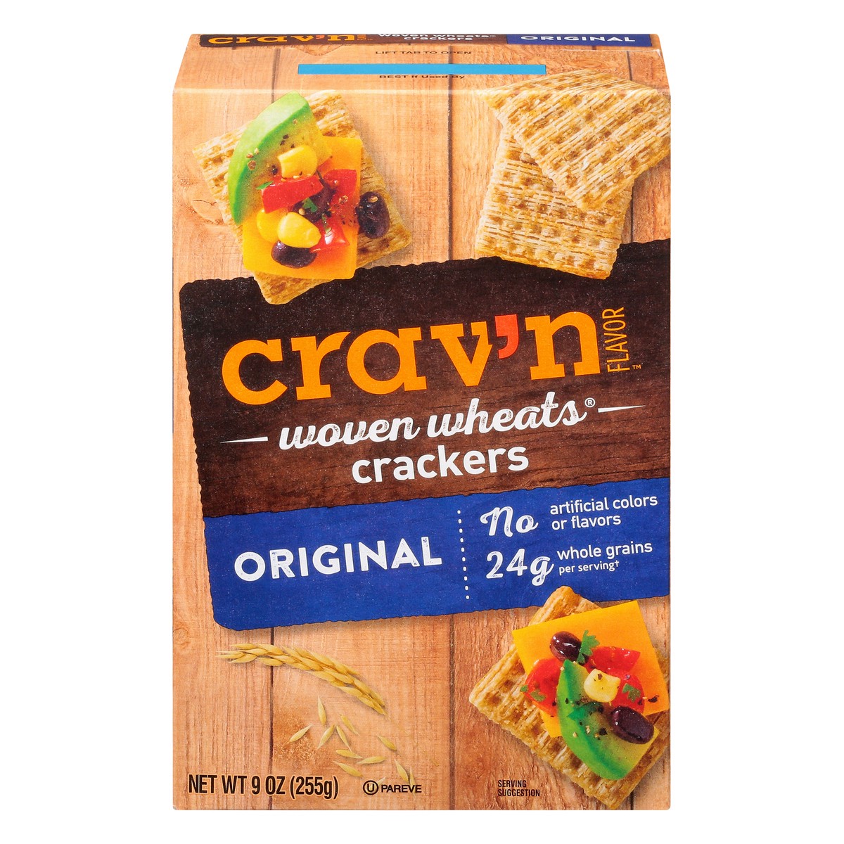 slide 1 of 9, Crav'n Flavor Woven Wheats Original Crackers 9 oz, 9 oz