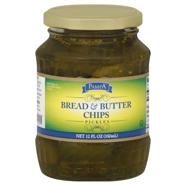 slide 1 of 1, Pampa Bread And Butter Chips Pickles, 12 oz