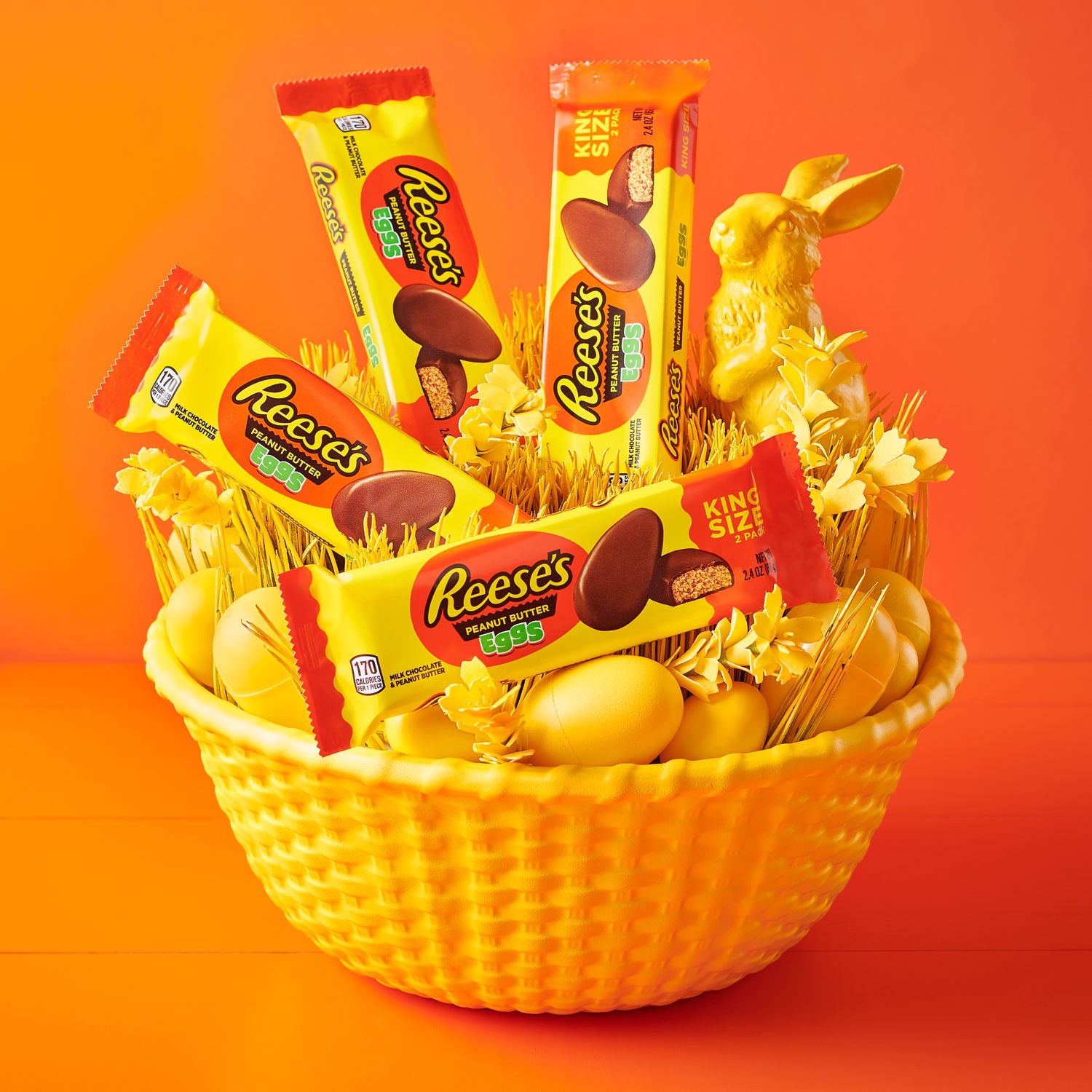 slide 5 of 8, Reese's Milk Chocolate King Size Peanut Butter Eggs, Easter Candy Pack, 2.4 oz, 2.4 oz