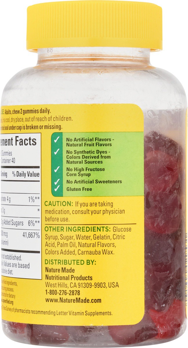 slide 4 of 9, Nature Made Energy B12 1000 mcg Per Serving, Dietary Supplement for Energy Metabolism Support, 80 Gummies, 40 Day Supply, 80 ct