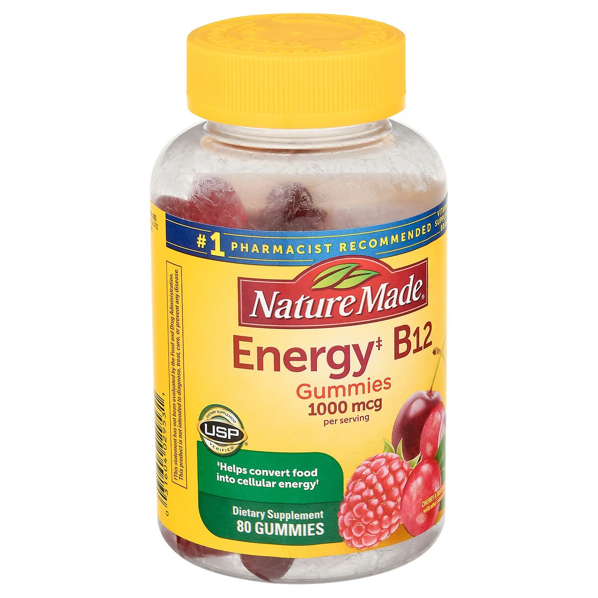 slide 3 of 9, Nature Made Energy B12 1000 mcg Per Serving, Dietary Supplement for Energy Metabolism Support, 80 Gummies, 40 Day Supply, 80 ct