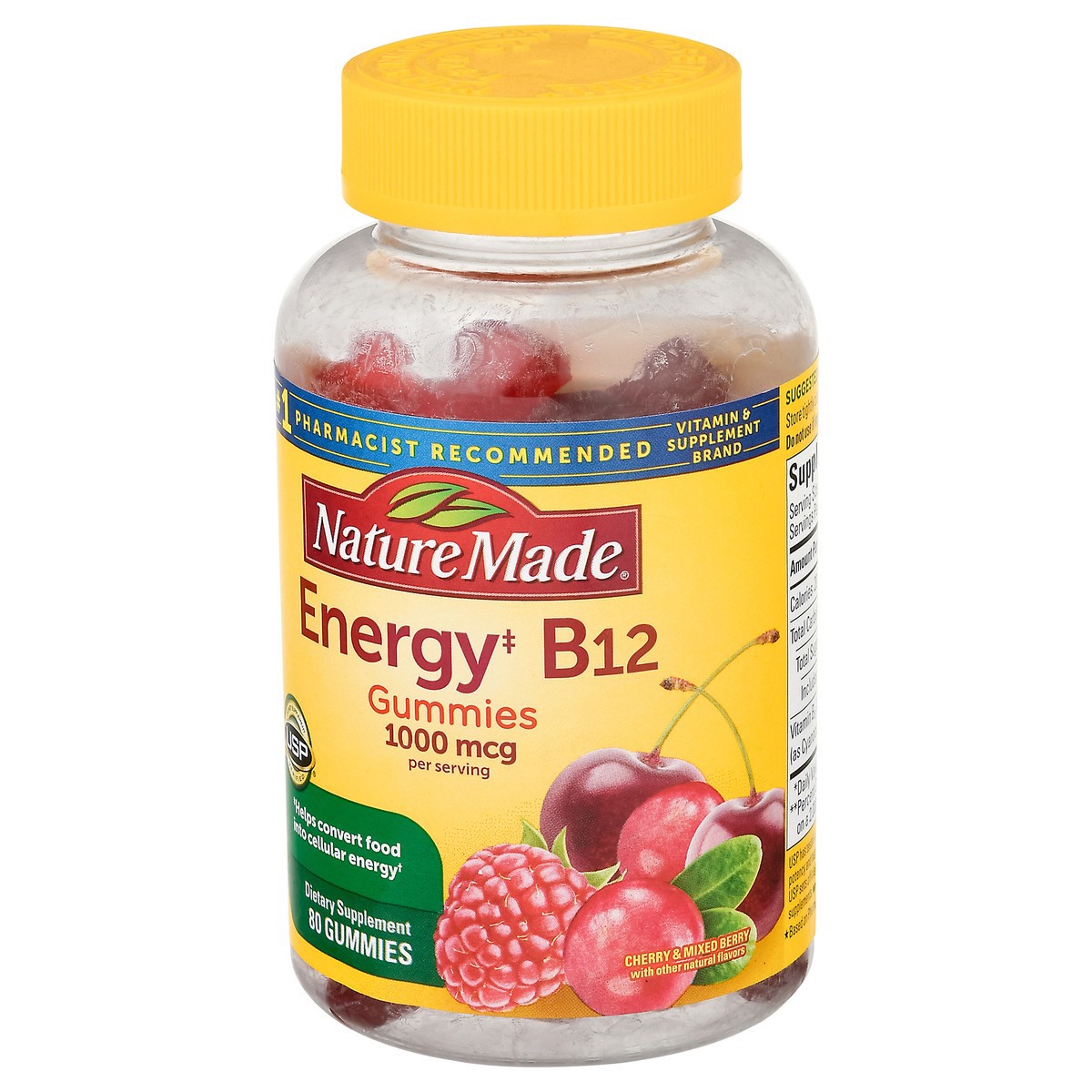 slide 2 of 9, Nature Made Energy B12 1000 mcg Per Serving, Dietary Supplement for Energy Metabolism Support, 80 Gummies, 40 Day Supply, 80 ct