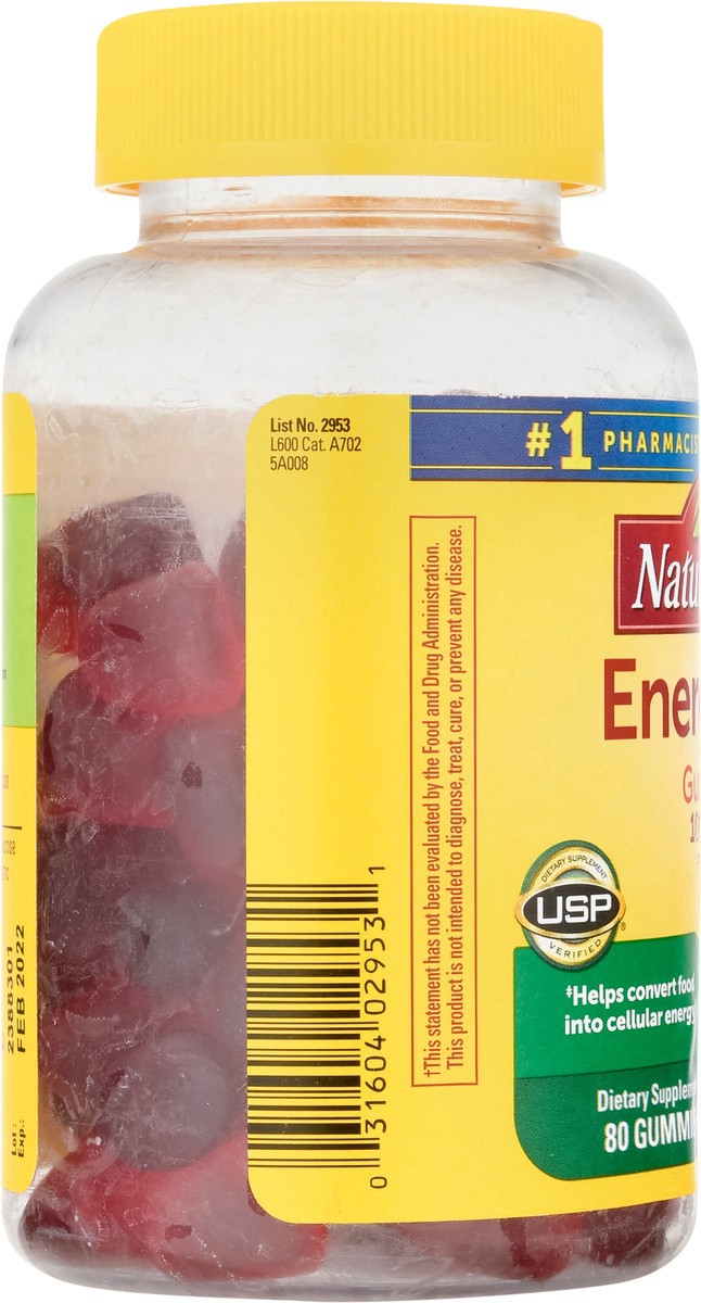 slide 7 of 9, Nature Made Energy B12 1000 mcg Per Serving, Dietary Supplement for Energy Metabolism Support, 80 Gummies, 40 Day Supply, 80 ct