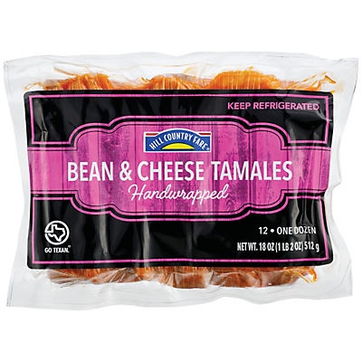 slide 1 of 1, Hill Country Fare Bean & Cheese Tamales, 12 ct