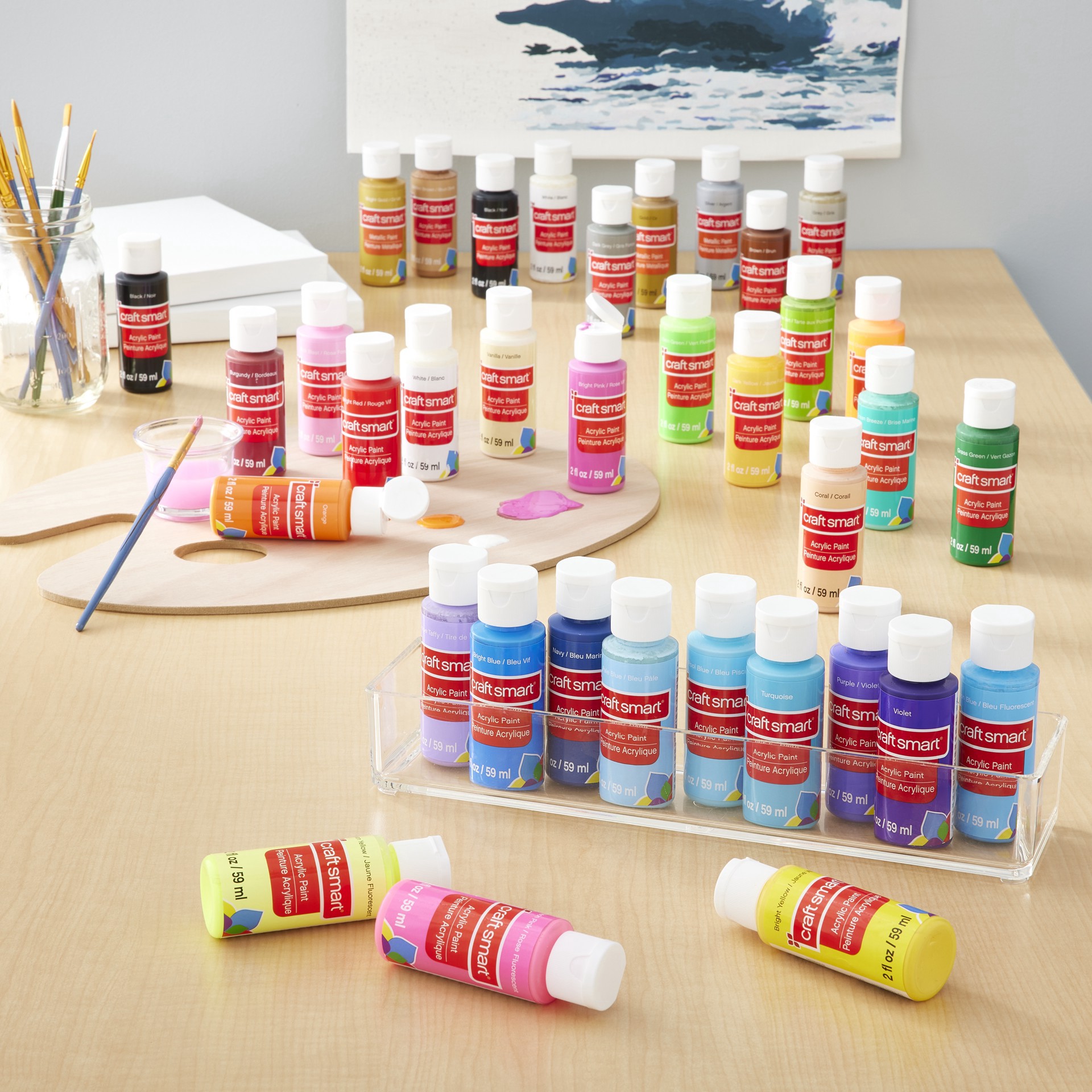 slide 4 of 8, Essential Paint Value Set By Craft Smart, 2 fl oz
