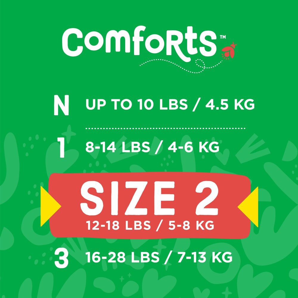 slide 5 of 6, Comforts Size 2 Day Or Night Diapers Super Value Box, 172 ct