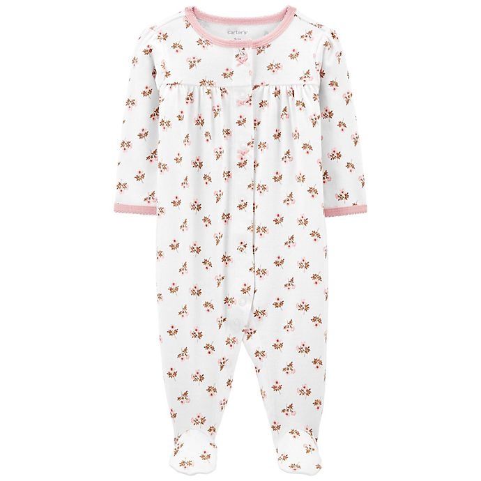 slide 1 of 1, Carter's Floral Terry Zip Up Sleep & Play, 1 ct