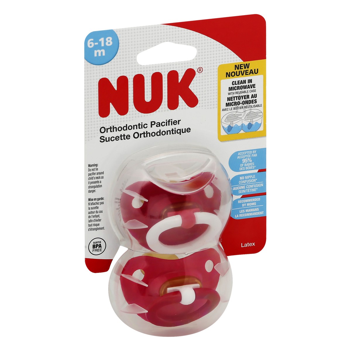 slide 6 of 8, Nuk Pacifier Latex, 2 ct