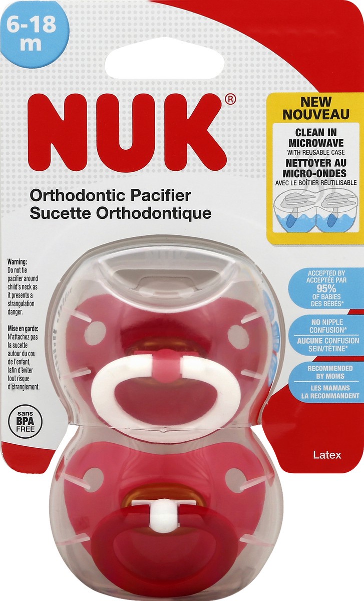 slide 4 of 8, Nuk Pacifier Latex, 2 ct