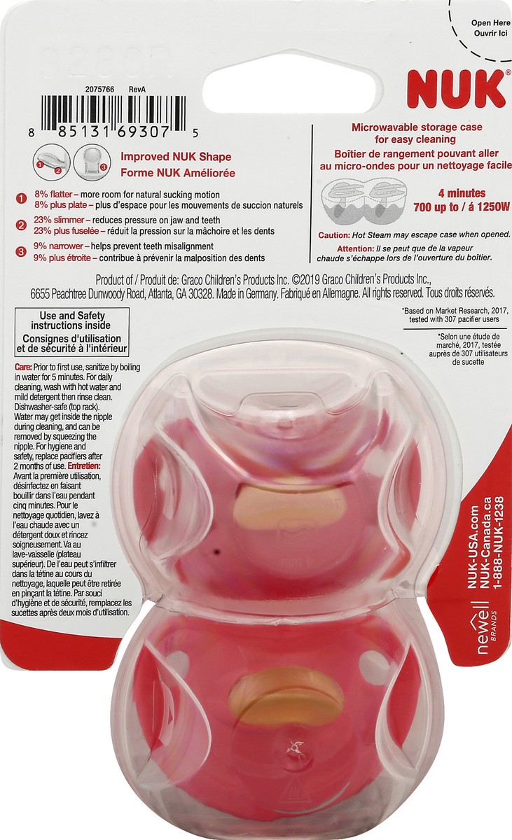 slide 5 of 8, Nuk Pacifier Latex, 2 ct