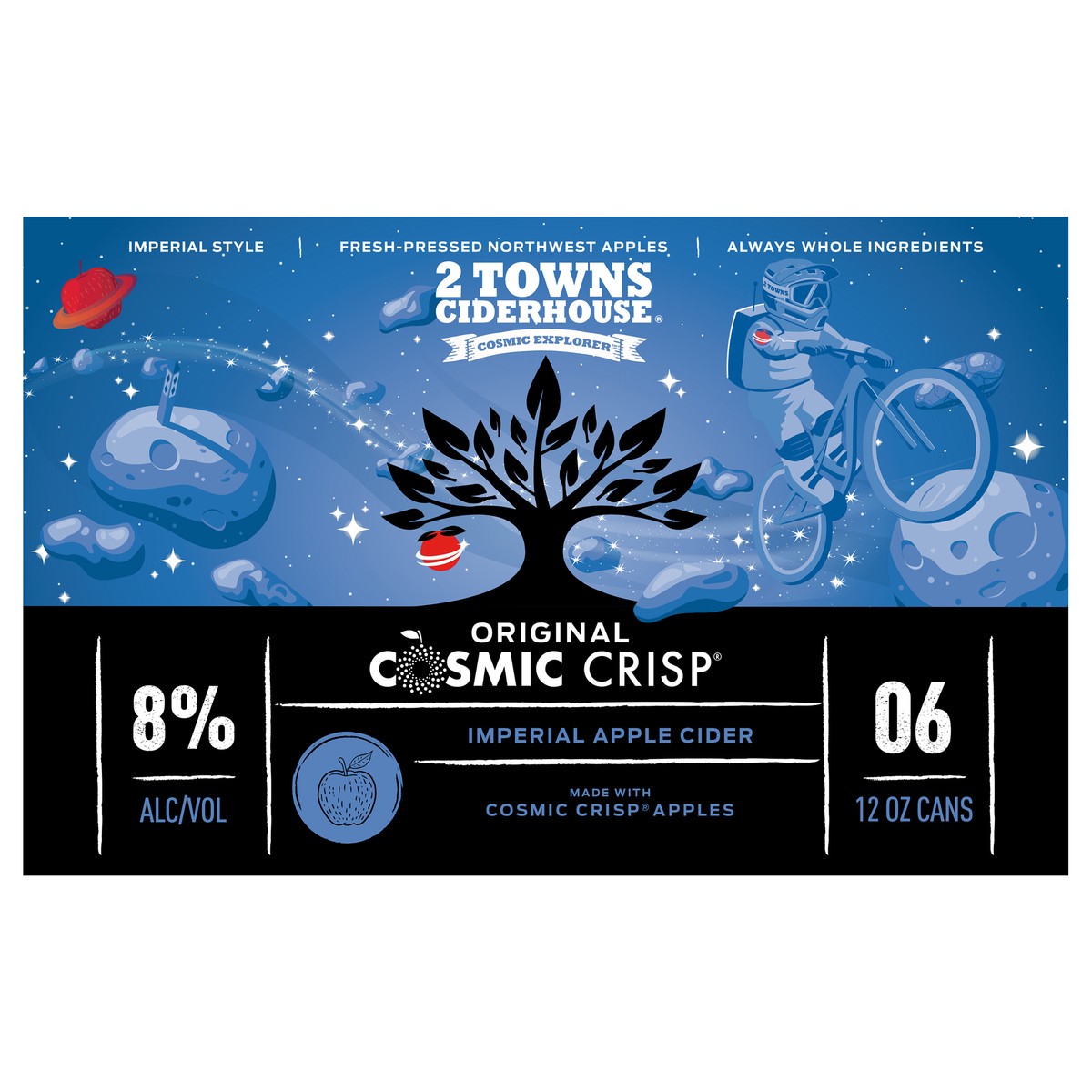 slide 1 of 9, 2 Towns Ciderhouse Original Cosmic Crisp Imperial Cider 6-12 Oz Cans , 6 ct; 12 oz