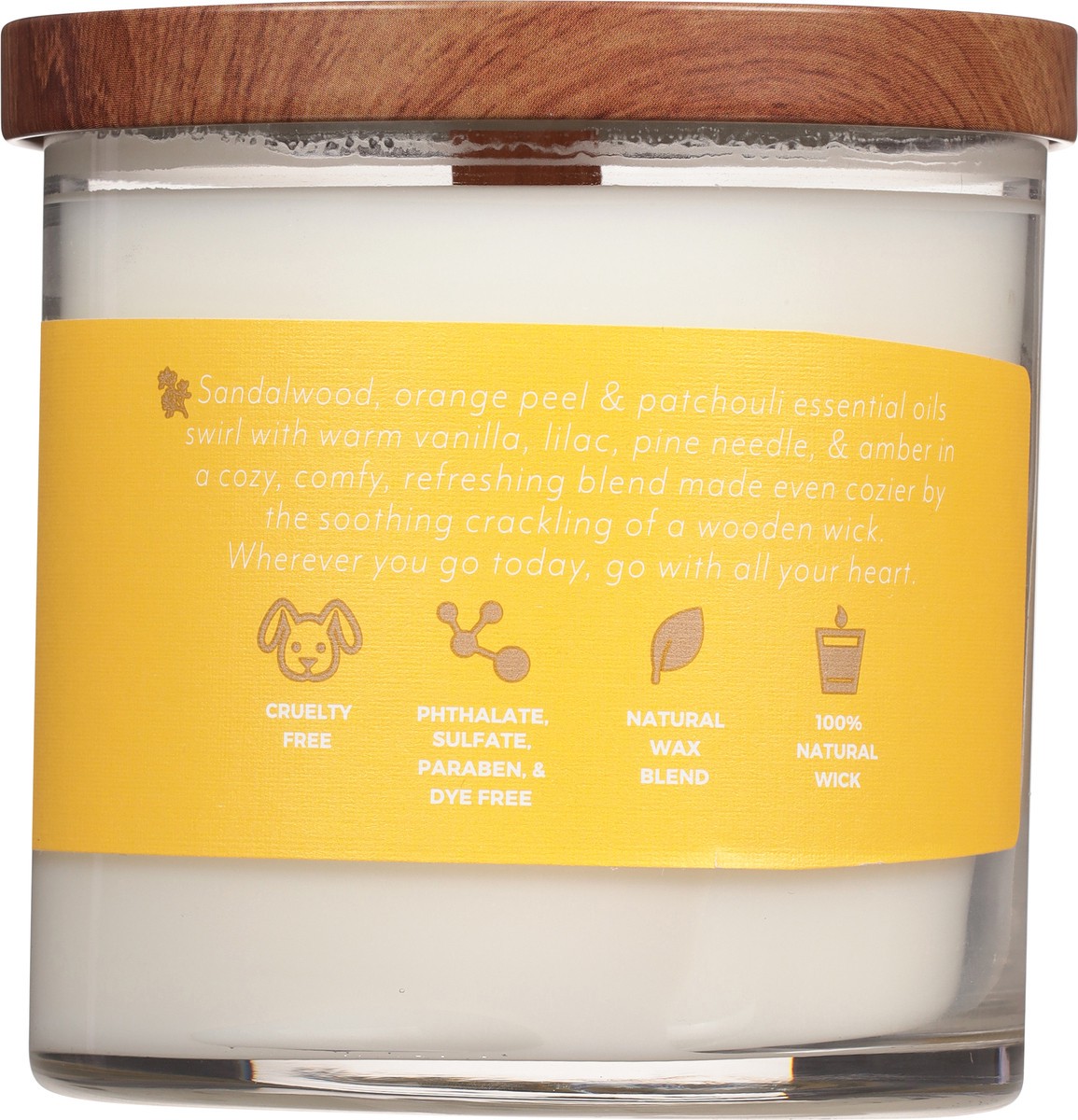 slide 6 of 9, Essential Elements Wanderlust Wooden Wick Vanilla + Sandalwood Candle 16 oz, 1 ct